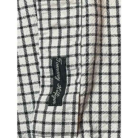 Tommy Hilfiger Vintage Checkered Tan & Black Button Down Shirt size Medium - Picture 8 of 8
